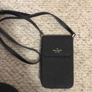 Kate spade black glitter crossbody